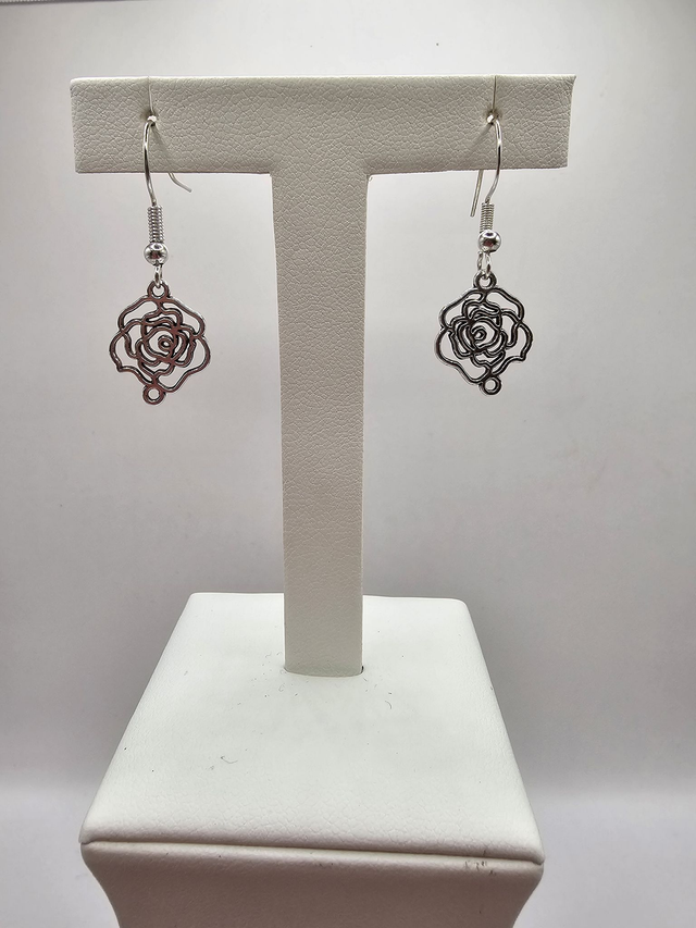 Open Rose Earrings.