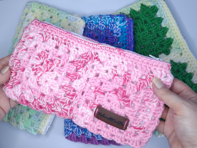 Mäppchen Grannysquare gehäkelt, Stiftecase, Makeup-bag, case, bag, handmade, handgemachtes Unikate - Einzelstücke