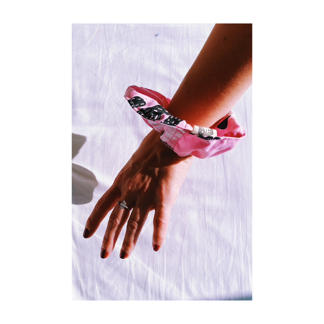 Chouchou (x1) - Rose à motifs cactus