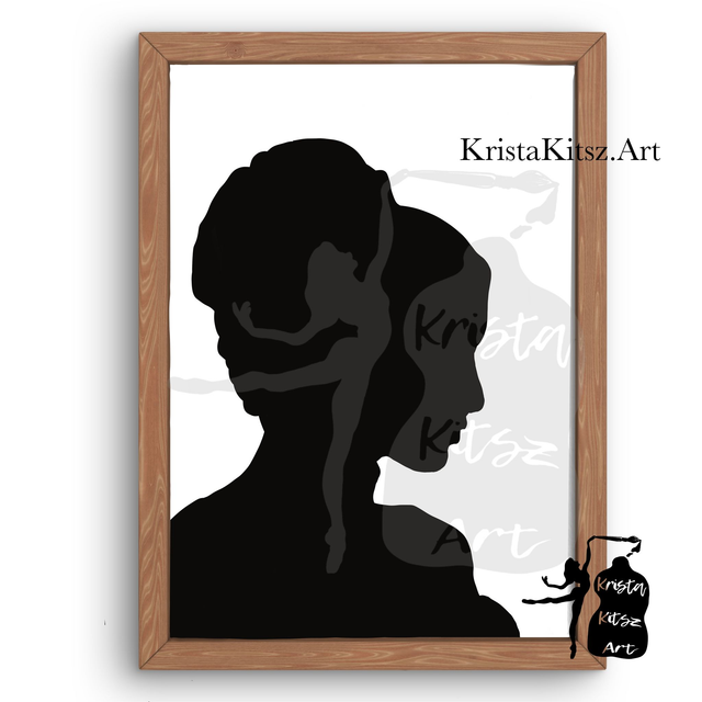 Gepersonaliseerd Silhouette van eigen foto, luxe fine art print op A5 of A4 formaat 