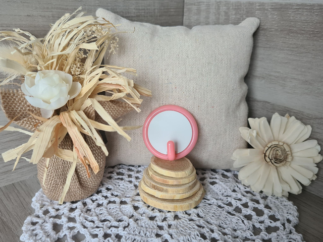 Petit crochet avec photos Rond Ø 4.5 cm Rose 