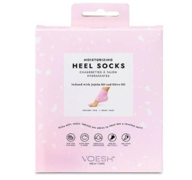 Voesh moisturising heel socks - pink