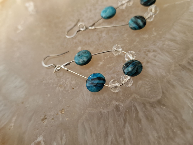 Boucles D'oreilles Apatite Cristal Acier