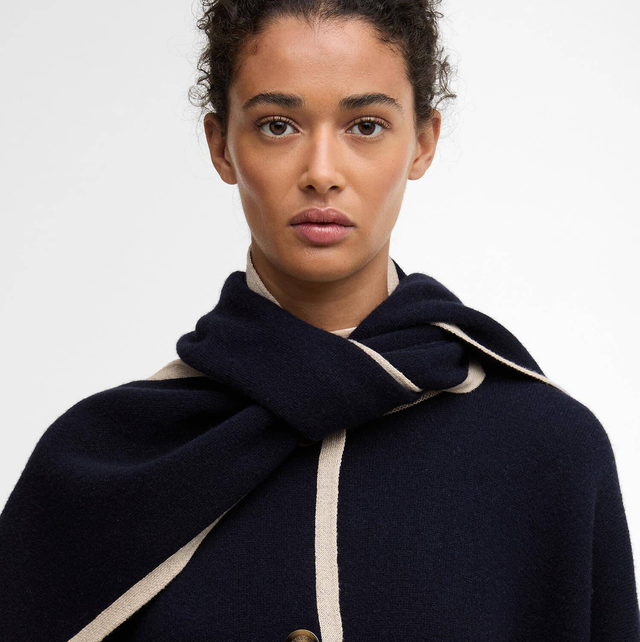 Barbour River Knitted Cape Dark Navy