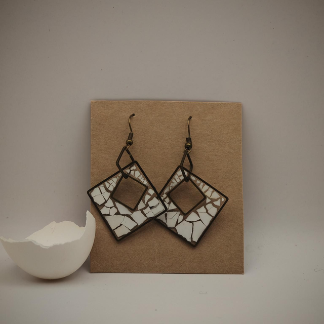 Boucles d'oreilles triple carrés