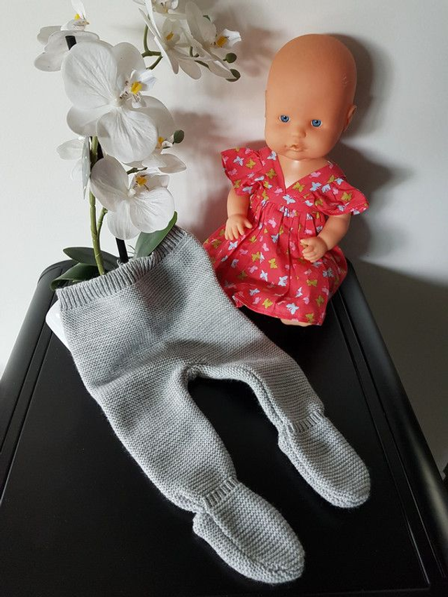 Pantalon maille Trois Kilos Sept 0-1 mois 50-54cm gris