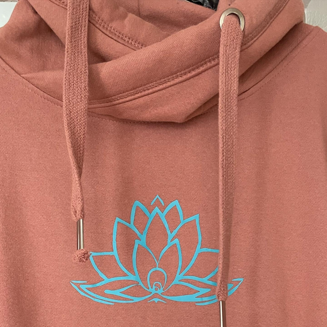  Lotus Flower Cross Neck Hoodie | Tambas Prints 