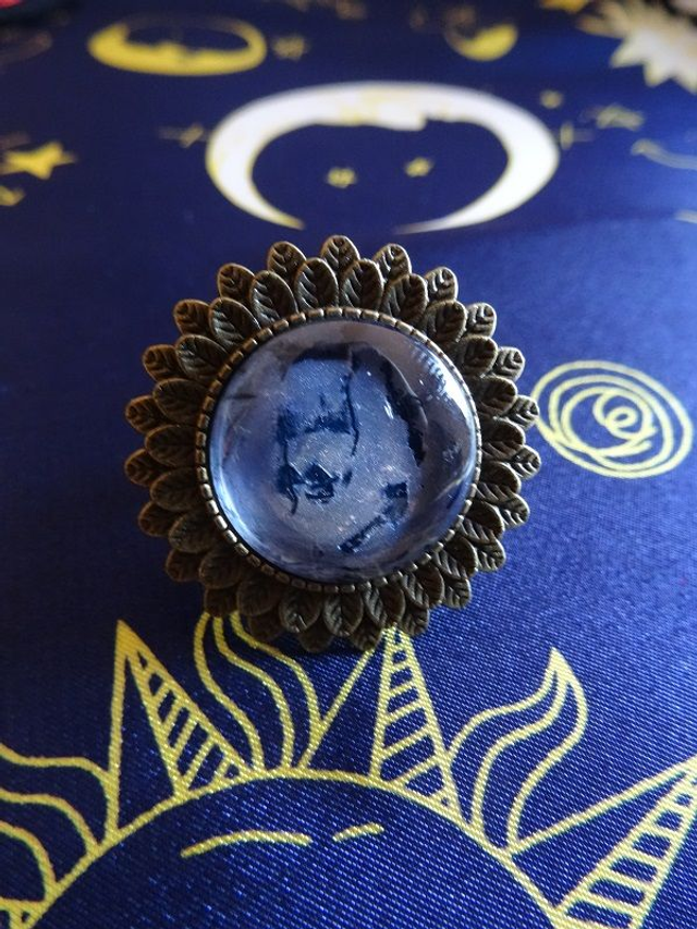 Bague hiver bronze et bleu