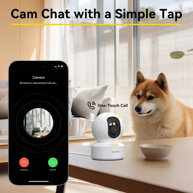 BoyKeep 2K Ultra HD 5G/2.4GHz WiFi Pet Camera with 360° Pan-Tilt