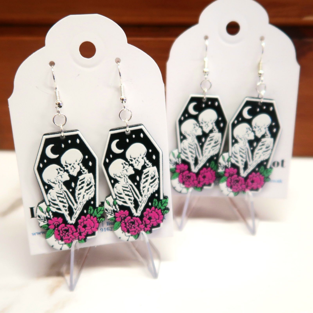 Skeleton Coffin Earrings