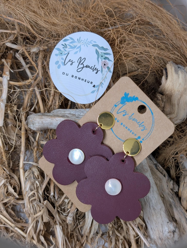 Boucles d&#039;oreilles Coquette bordeaux co009