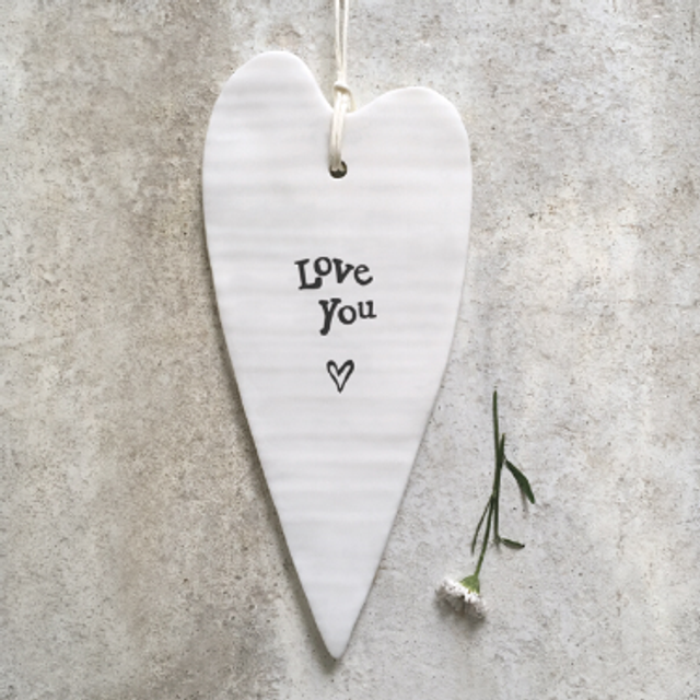 Love you wobbly long hanging heart