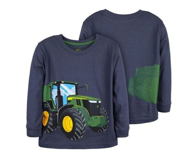John Deere Kinder Tshirt Blue Streak Tractor 