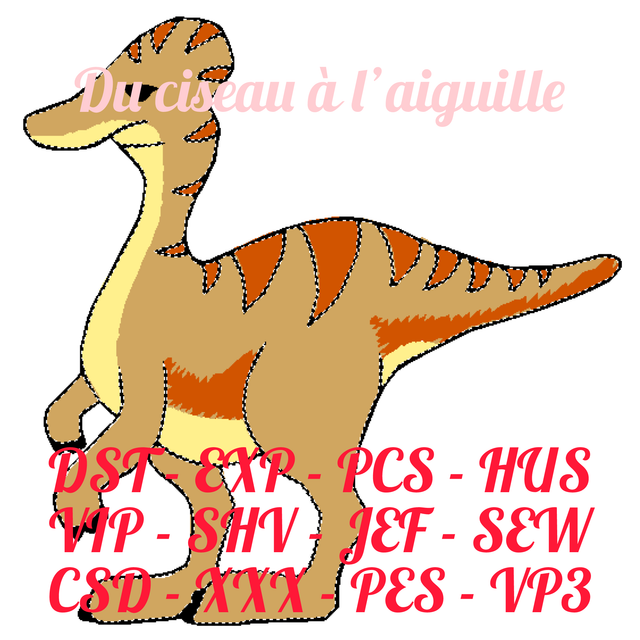 fichier broderie Vélociraptor - Cadre 10x10 / 12 Formats