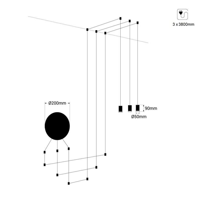 Suspension design spider 1x6W,3x6W,9x6W