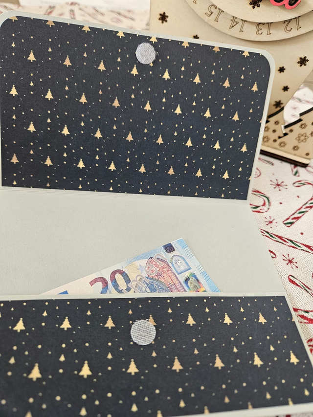 Pochette cadeau de Noël faite main – Pour chèque, billet ou carte cadeau