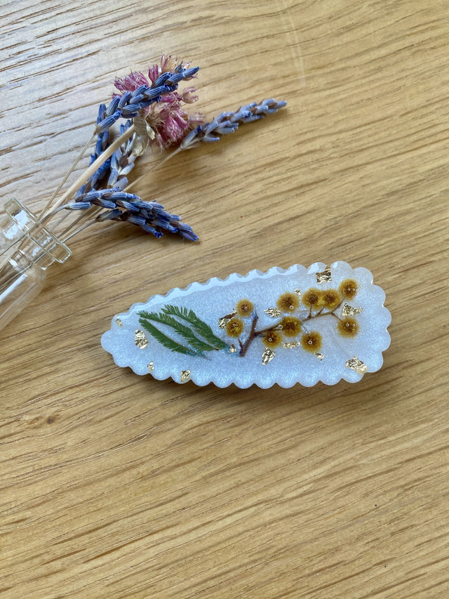 Barrette Andrea gaufrée - mimosa