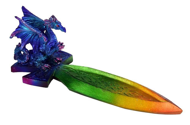 Purple Dragon Rainbow Sword Ash Catcher. 