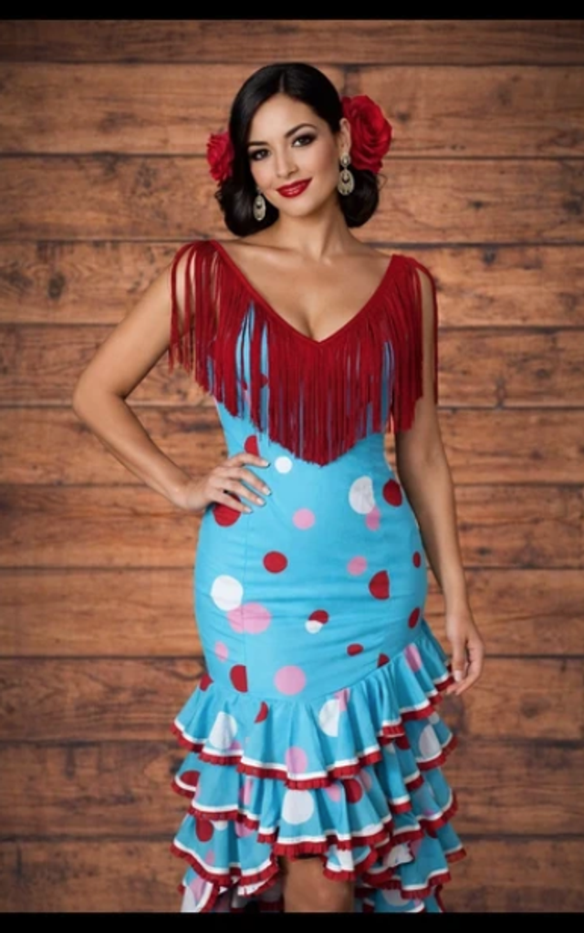 535 Taille L Robe de sevillane Vestido de gitana 