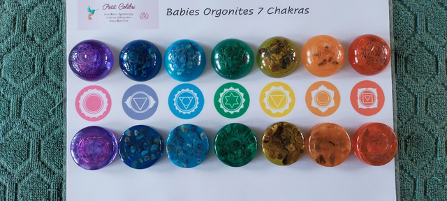 ♡ Orgonites rondes 7 Chakras ♡