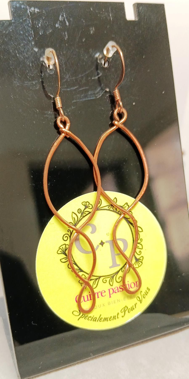 Boucles d'oreilles cuivre déesse 