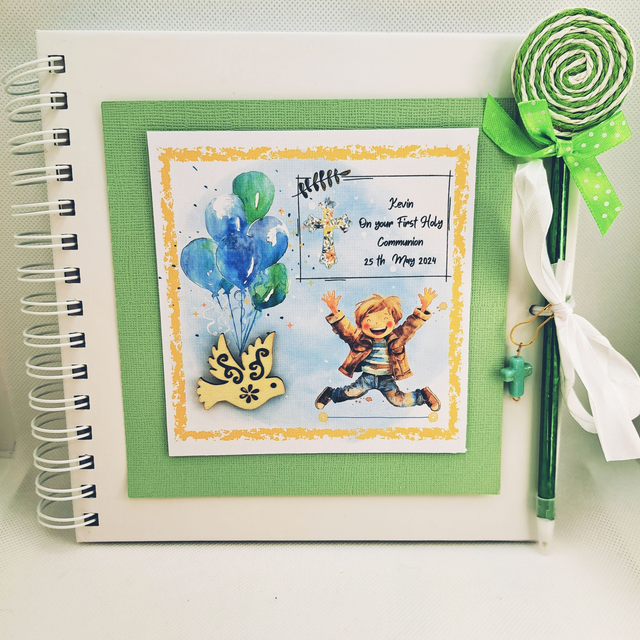 Boys&#039; First Communion and Confirmation Keepsake album-Personalised with Name and Date.
