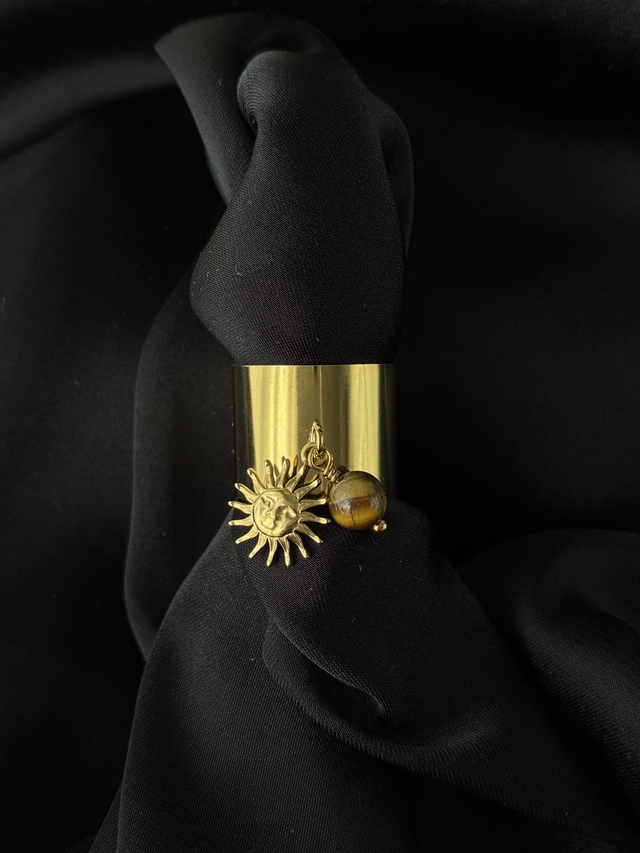 Bague réglable Soleil de Tigre Doré