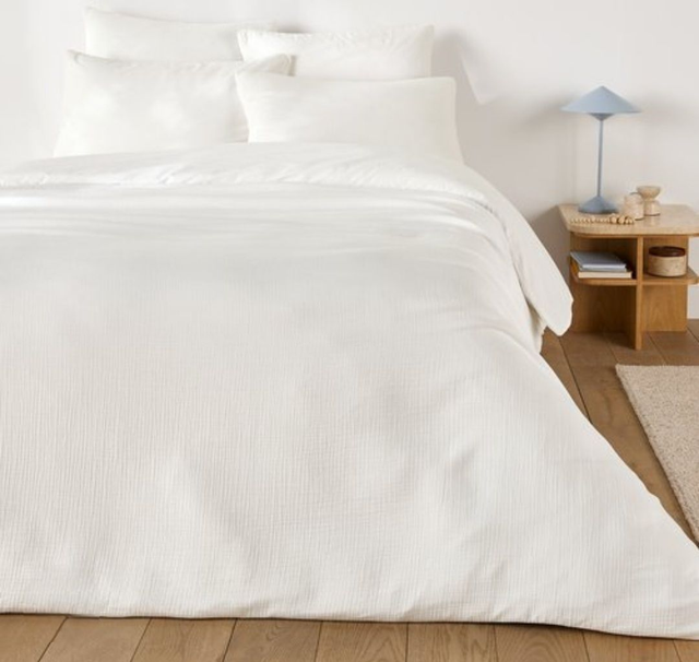 Housse de couette en gaze de coton blanc 