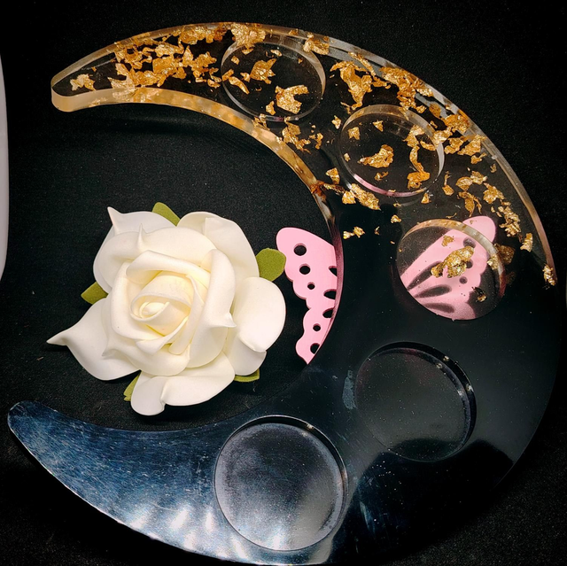 Bougeoir lune black and gold