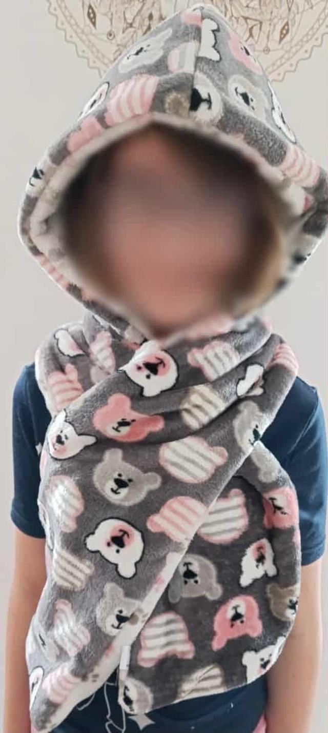 ECHARPE CAPUCHE REVERSIBLE TAILLE ENFANT