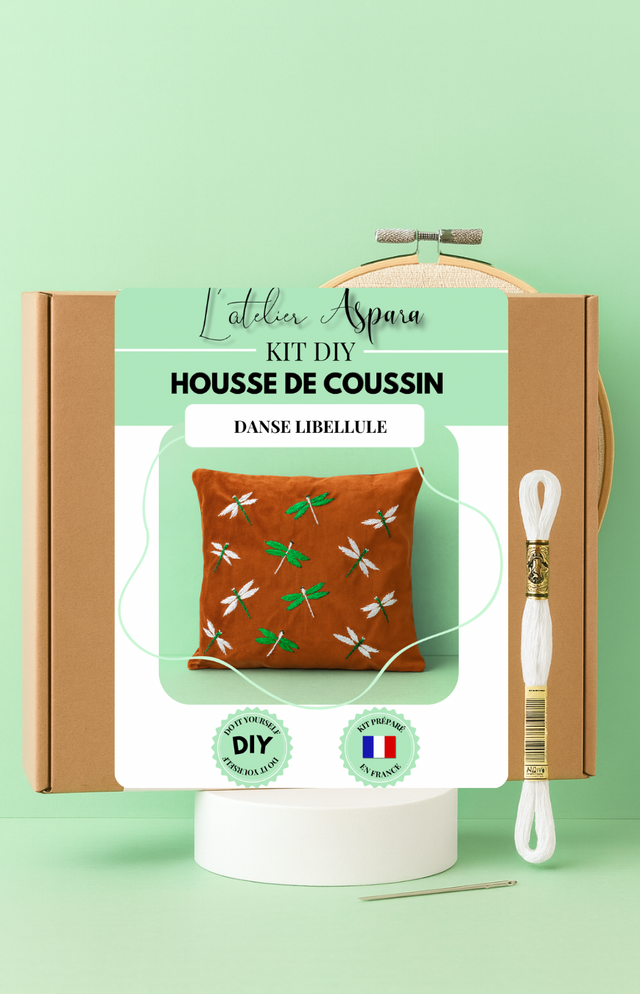 Kit DIY housse de coussin "Danse Libelulles"