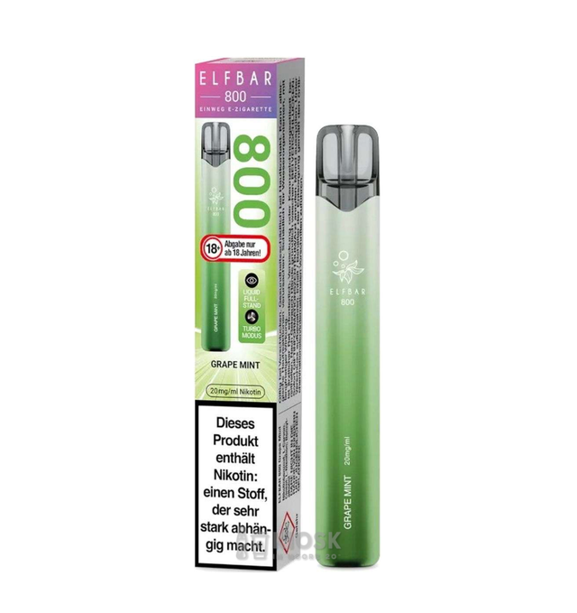 104 | Elfbar 800 Grape Mint 20mg Nikotin/ml Einweg E-Zigarette