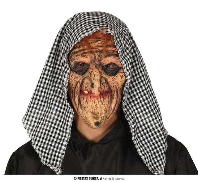  MASCHERA STREGA CON CAPPUCCIO LATTICE