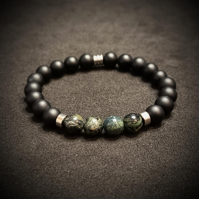 Onyx noir dépoli Onyx &amp; jaspe kambaba