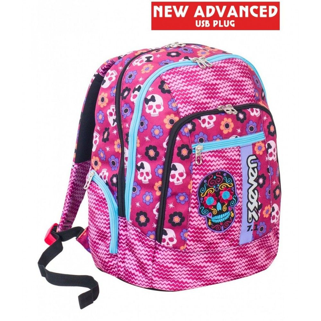 Zaino scuola advanced SEVEN - MEXI GIRL - Rosa - 30 LT