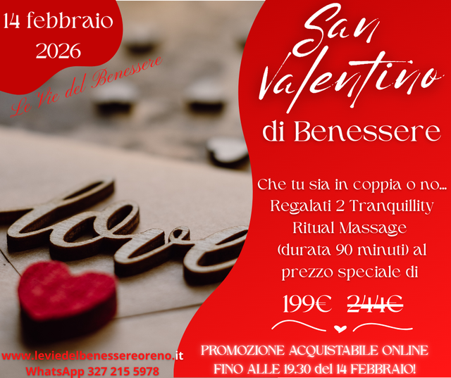 Che tu sia in coppia o no… Tranquillity Ritual Massage – 2 Trattamenti