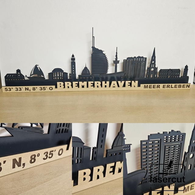 Bremerhaven Skyline – 2-reihig | Lasergeschnitten