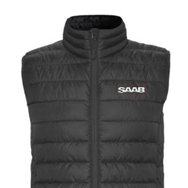 Bodywarmer met geborduurd Saab-logo ebony