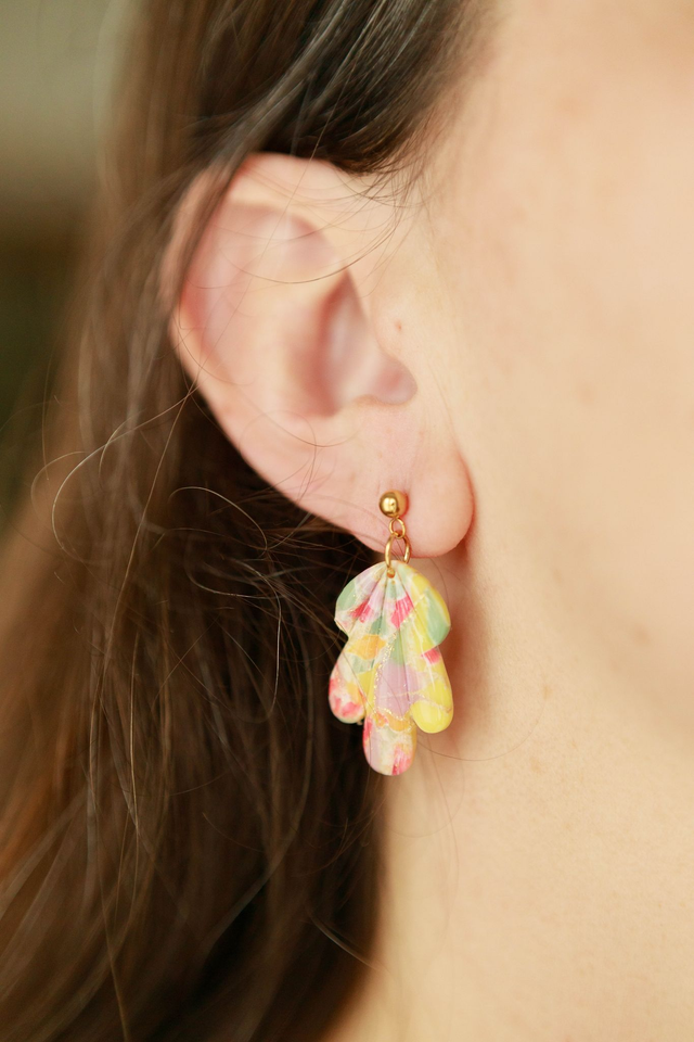 Boucles d'Oreilles Feuilles Collection Gourmandises Acidulées