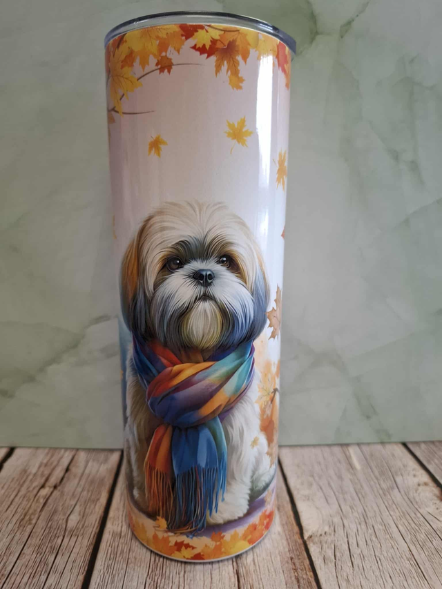 Gourde canette Lhassa Apso d automne