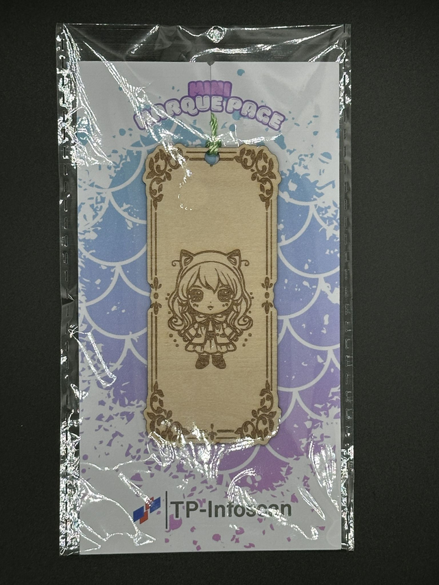 Mini Marque-page en Bois Gravé - Design Kawaii