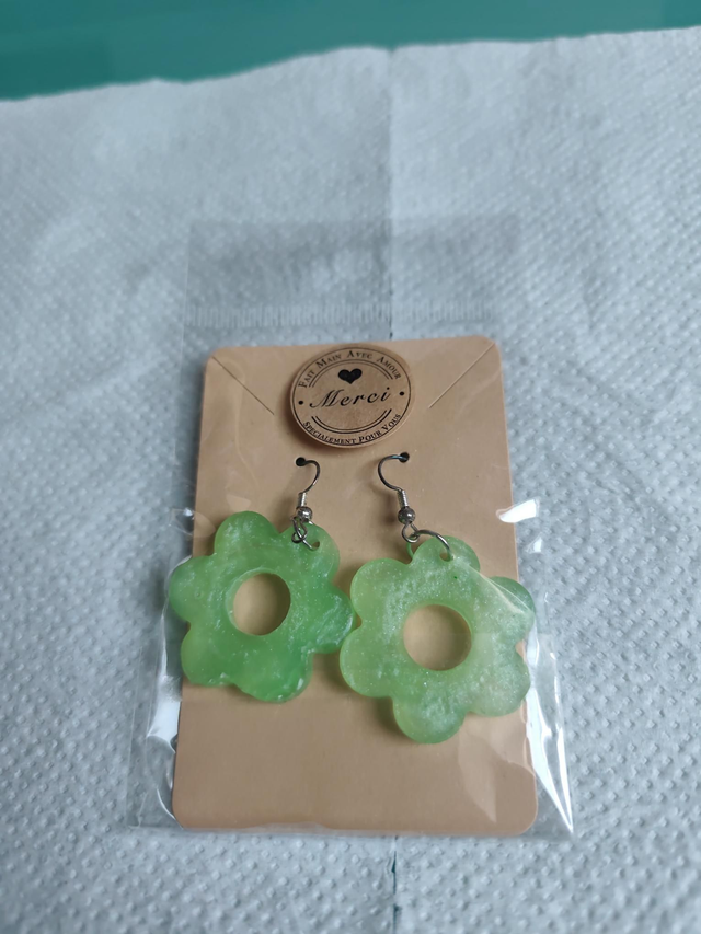Boucles d'oreilles vert 