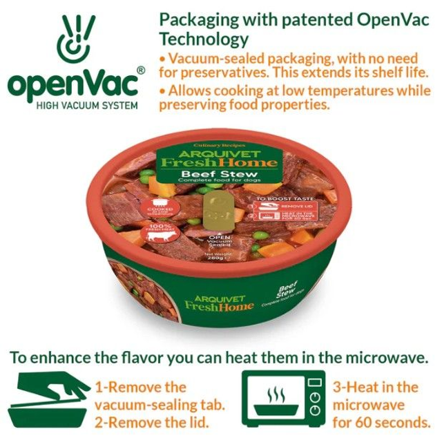 Ragoût de bœuf / FreshHome - 9 bols x 280 Grs = 2.520 Kg - Arquivet / ARQ1405