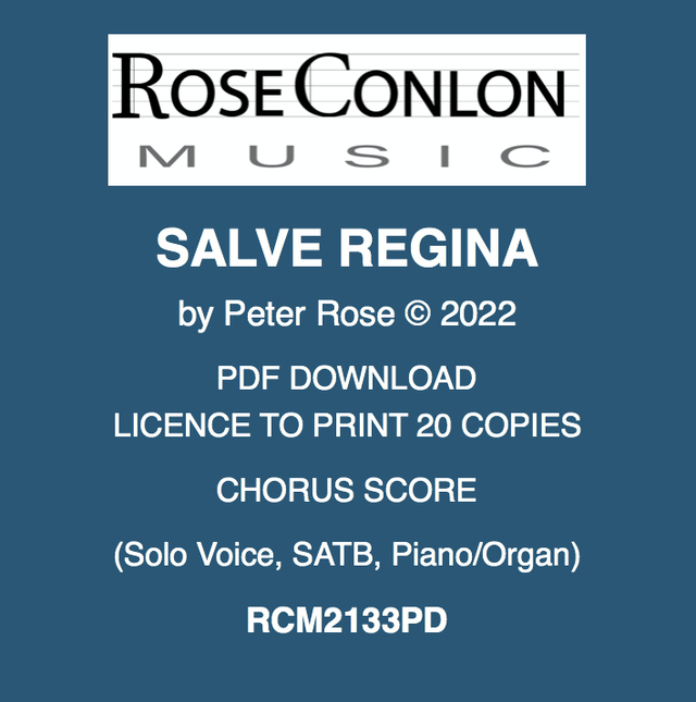 SALVE REGINA Chorus Score (Solo Voice, SATB) by Peter Rose