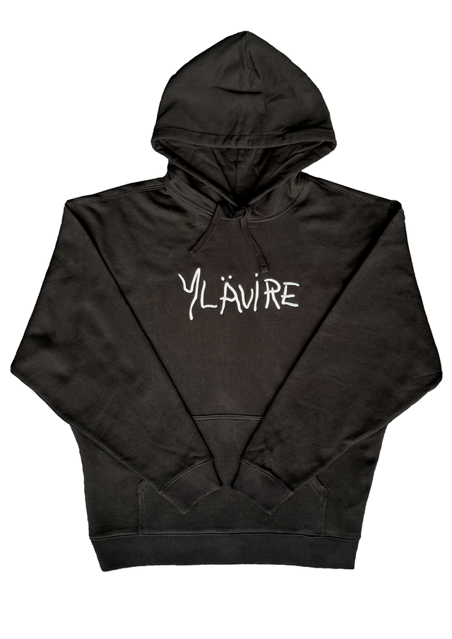 Musta logohuppari (brodeerattu teksti)