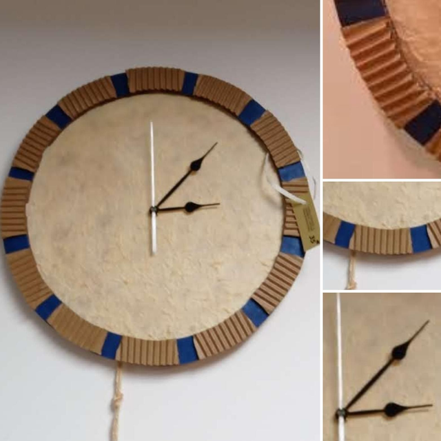 Horloge carton recyclé 