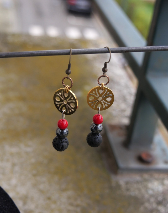 Boucles d'oreille Cercle fleuri 1