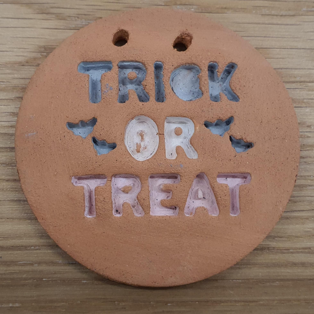 Trick or treat bats (matte) hanging decoration 