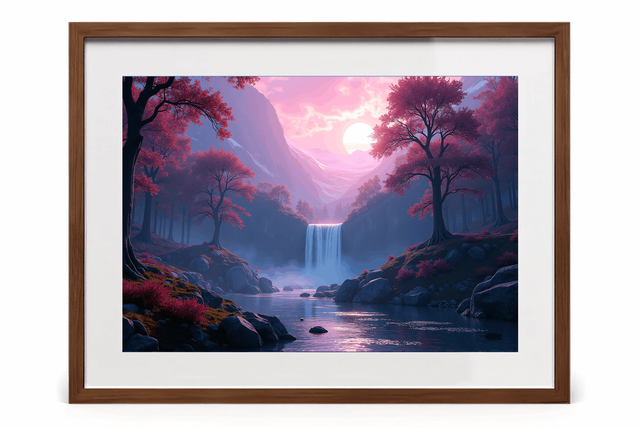 Photo encadrée Rivière Japonaise & Cascade – Tirage d’art qualité musée, décoration zen inspirée du Japon