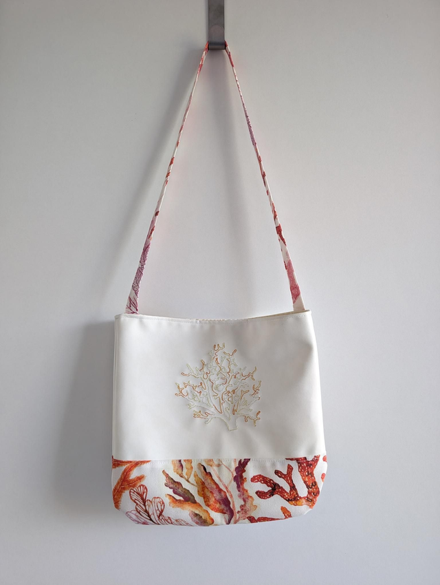 Sac Corail et similicuir